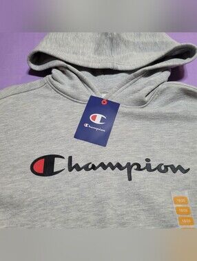 Kids Champion Light Gray Hoodie (Size 18/20) NWT